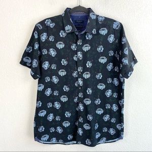 Ted Baker Printed Short Sleeve Button Down Size 5
